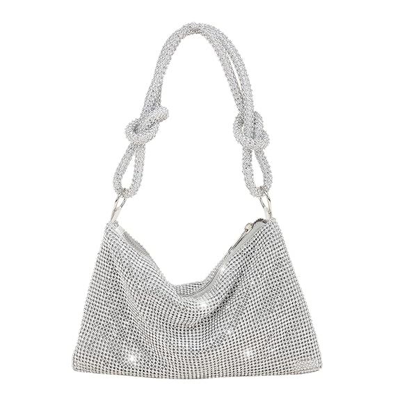 Sparkly Rhinestone Evening Bag for Women – Glitter Crystal Clutch Purse for Wedding, Party, Prom & Formal Events