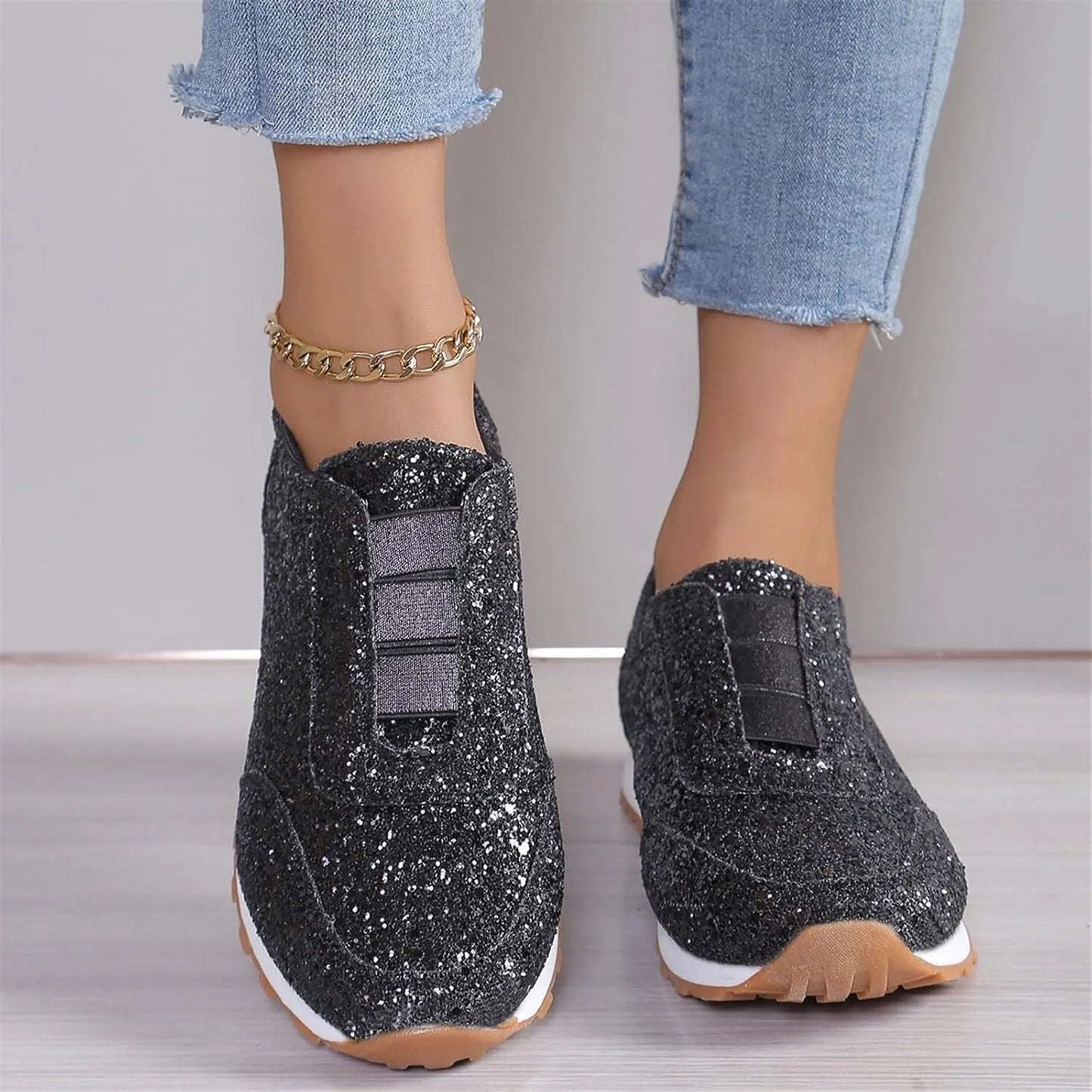 Sparkle Sneakers for Women – Lightweight Casual Walking Shoes