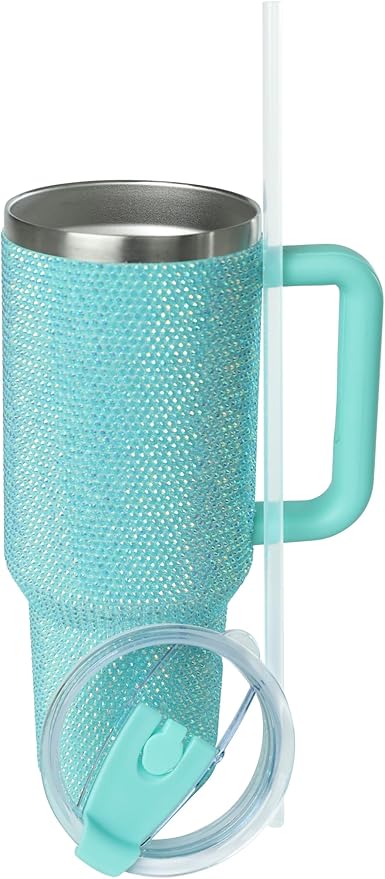 Belt Rhinestone 20 oz Stainless Steel Insulated Travel Mug – Spill-Proof Lid