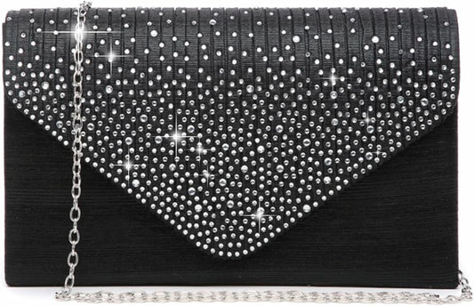 Dasein Ladies Frosted Satin Evening Clutch Purse Bag Crossbody Handbags Party Prom Wedding Envelope