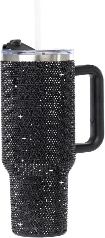 Belt Rhinestone 20 oz Stainless Steel Insulated Travel Mug – Spill-Proof Lid