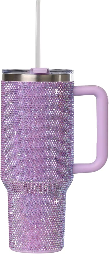 Belt Rhinestone 20 oz Stainless Steel Insulated Travel Mug – Spill-Proof Lid