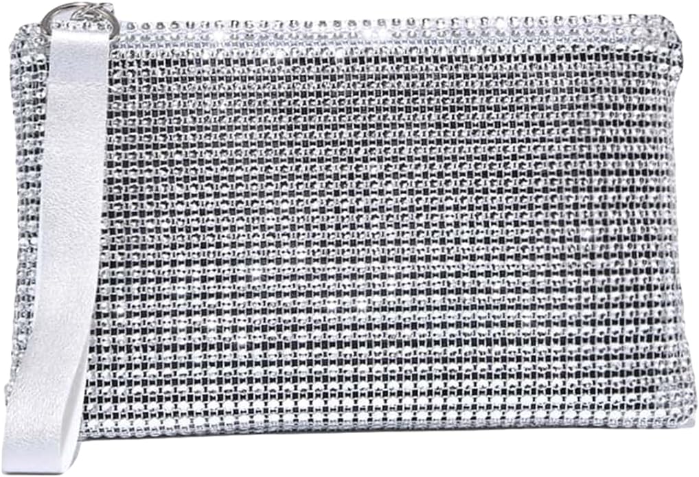 Verdusa Women's Rhinestone Evening Bag Clutch Handbags Glitter Wristlet Purse