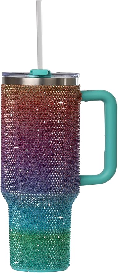 Belt Rhinestone 20 oz Stainless Steel Insulated Travel Mug – Spill-Proof Lid