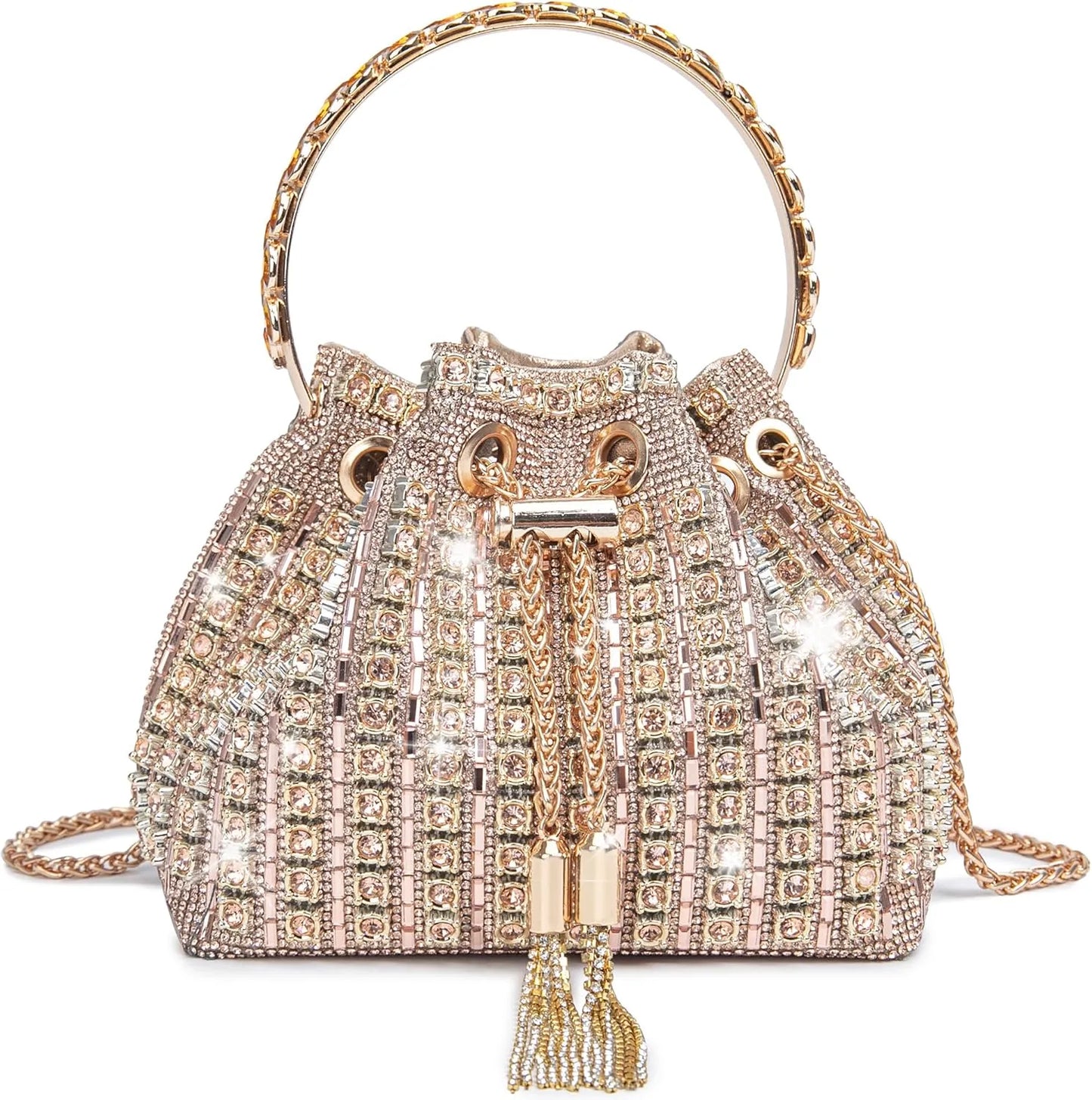 Bling Rhinestone Evening Bag for Women - Sparkly Crystal Clutch Purse Crossbody Handbag for Wedding, Prom & Party