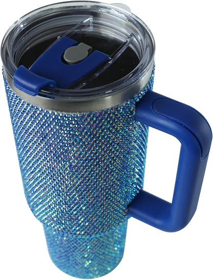 Belt Rhinestone 20 oz Stainless Steel Insulated Travel Mug – Spill-Proof Lid