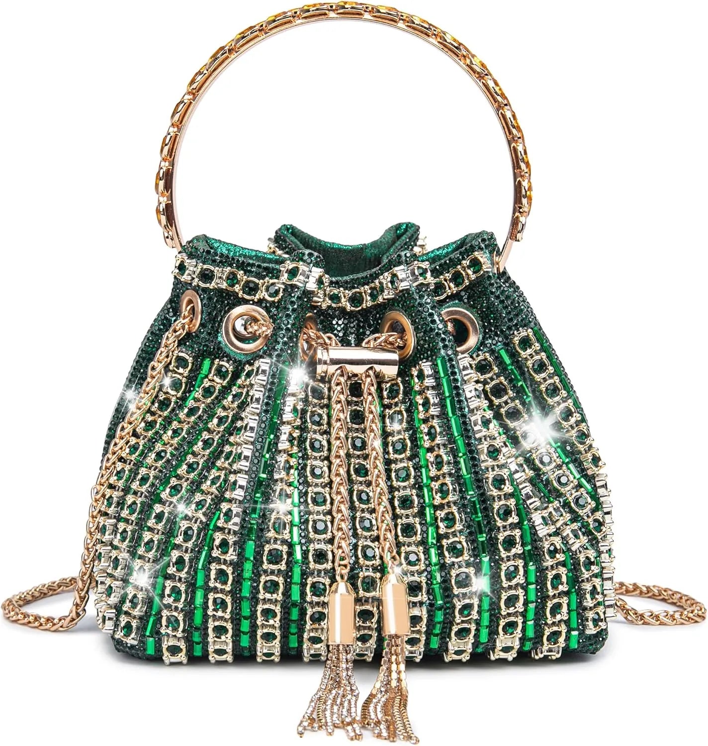 Bling Rhinestone Evening Bag for Women - Sparkly Crystal Clutch Purse Crossbody Handbag for Wedding, Prom & Party