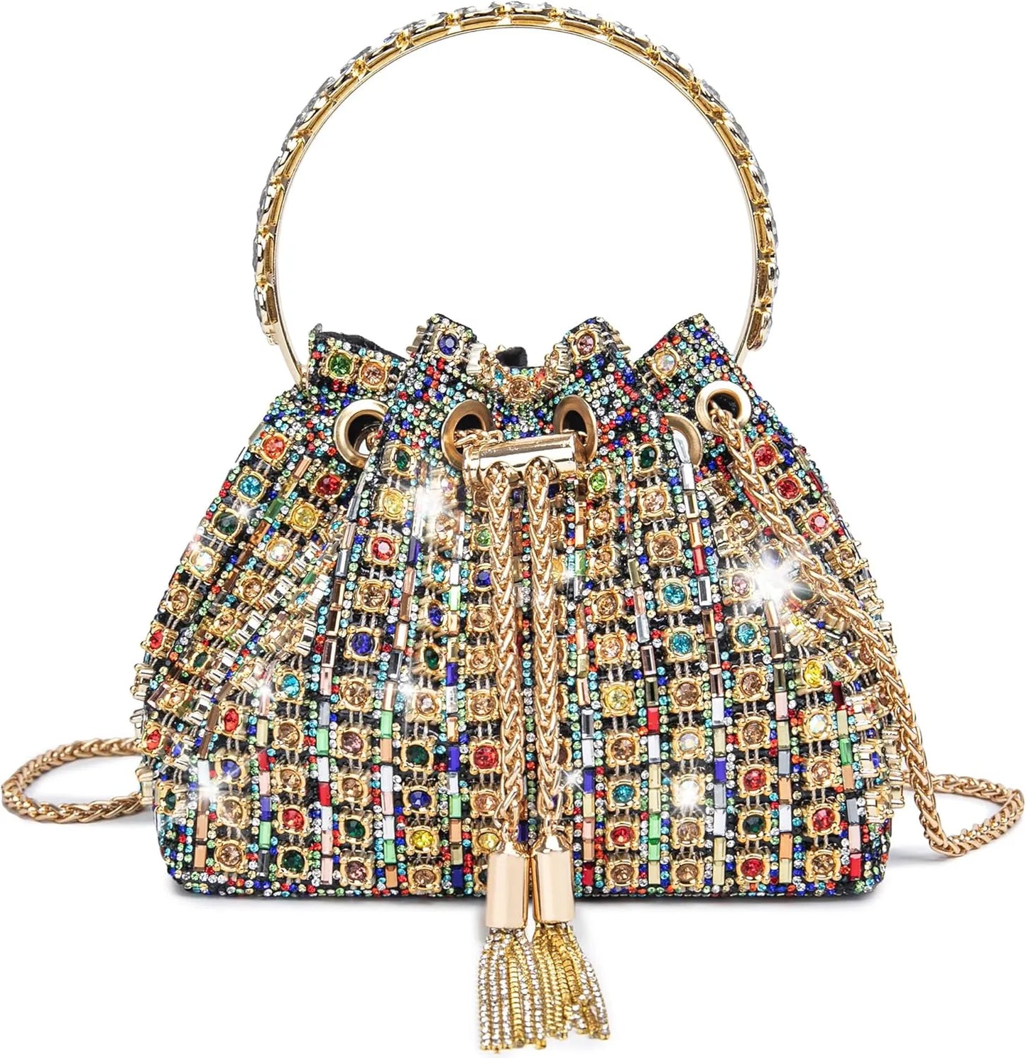 Bling Rhinestone Evening Bag for Women - Sparkly Crystal Clutch Purse Crossbody Handbag for Wedding, Prom & Party