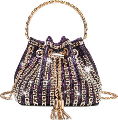 Bling Rhinestone Evening Bag for Women - Sparkly Crystal Clutch Purse Crossbody Handbag for Wedding, Prom & Party