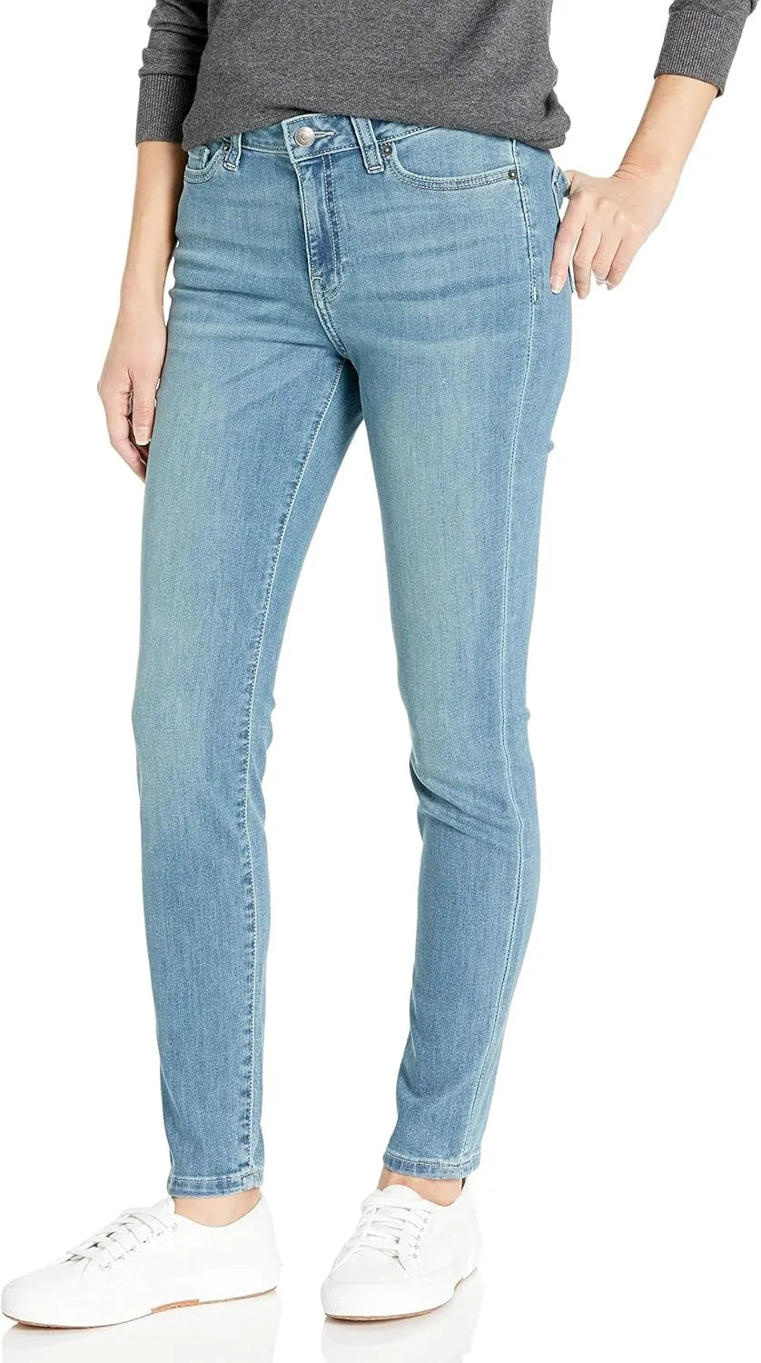 Women’s Mid-Rise Stretch Skinny Jeans - Soft Cotton Blend Denim, Slim Fit, All-Day Comfort