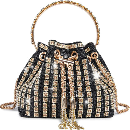 Bling Rhinestone Evening Bag for Women - Sparkly Crystal Clutch Purse Crossbody Handbag for Wedding, Prom & Party