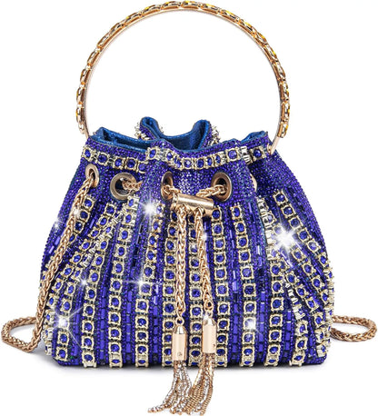 Bling Rhinestone Evening Bag for Women - Sparkly Crystal Clutch Purse Crossbody Handbag for Wedding, Prom & Party