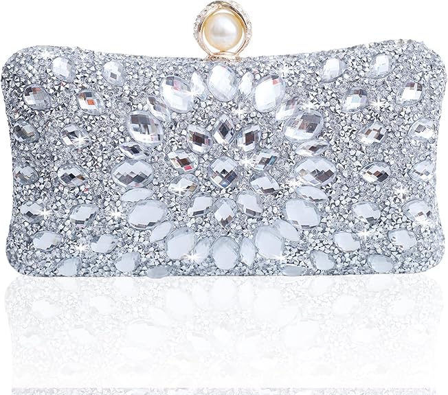 Sparkly Women's Evening Clutch Purses Rhinestone Bag Luxury Handbags For Weddings Formal Prom Party