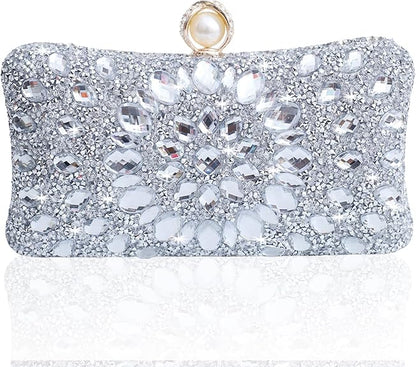 Sparkly Women's Evening Clutch Purses Rhinestone Bag Luxury Handbags For Weddings Formal Prom Party