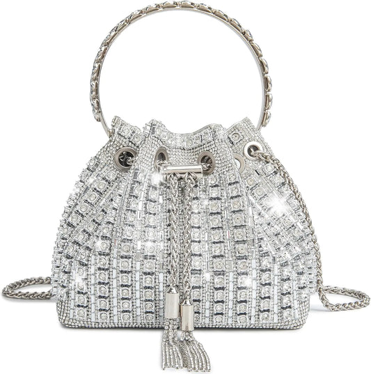 Bling Rhinestone Evening Bag for Women - Sparkly Crystal Clutch Purse Crossbody Handbag for Wedding, Prom & Party