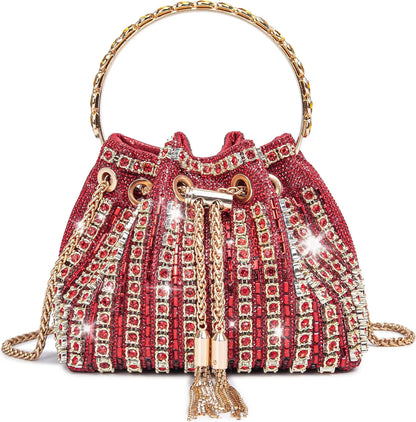 Bling Rhinestone Evening Bag for Women - Sparkly Crystal Clutch Purse Crossbody Handbag for Wedding, Prom & Party