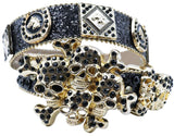 Belt Rhinestone Luxury Skull Rhinestone Western Belt