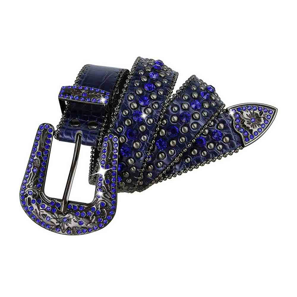 Blue With Studs And Blue Stones Studded Rhinestones Belts