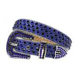 Blue Strap With Black & Blue Studded Rhinestone Belt