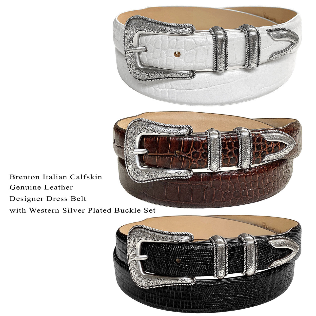 Brenton Italian Calfskin Genuine Leather Designer Golf Dress Belt