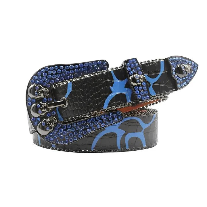 Sapphire Skull Rhinestone Belt