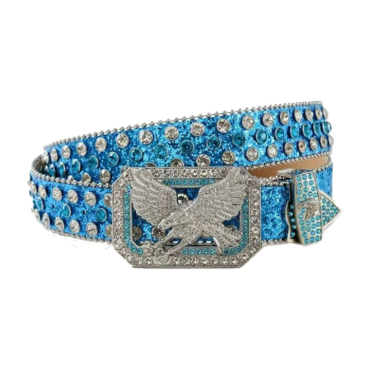 Blue Eagle Buckle Rhinestone Bling Belt – BRS-154