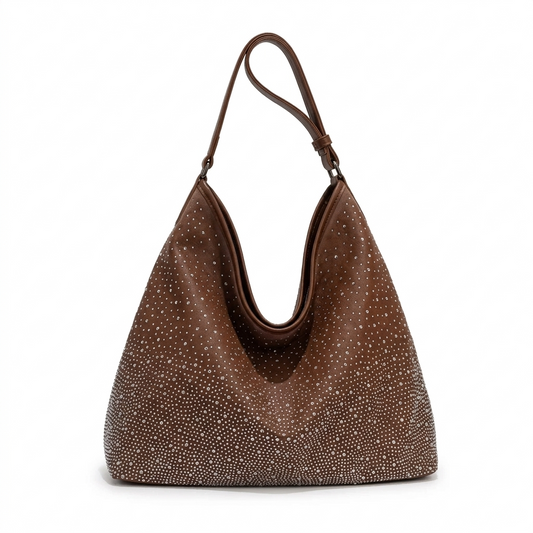 Luxury Rhinestone Diamond Shoulder Bag for Women - Sparkly Tote Bag Large Capacity Party Handbag