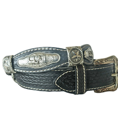 Vintage Western Cowgirl Rivet Studded Star Women Belt Pu Leather