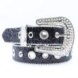 Luxury Glitter Rhinestone Belt with Crystal Buckle and Western Shine