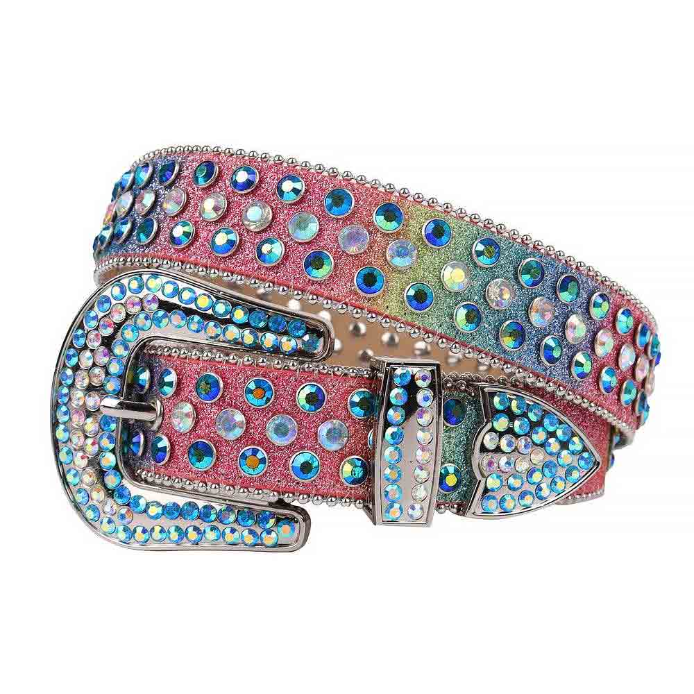 Multi Strap With Multi & Blue Studded Rhinestone Belt