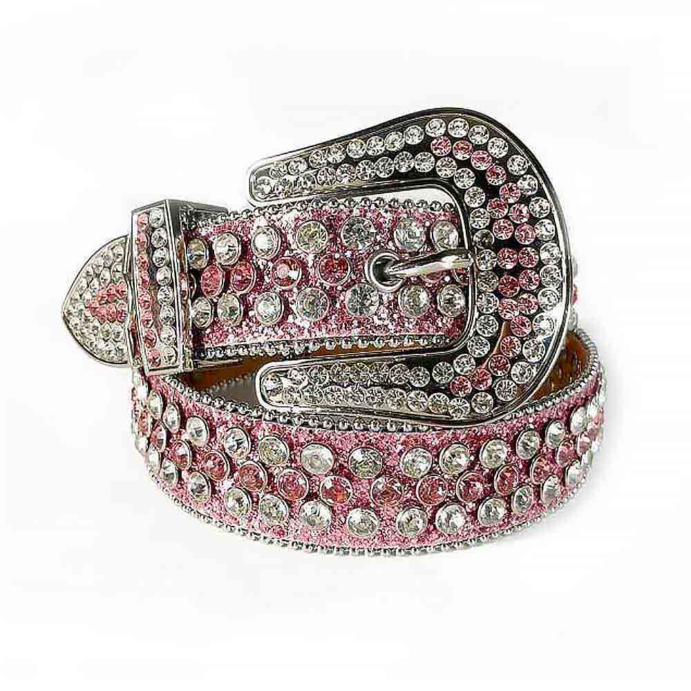 Pink Strap With Pink & Crystal Studded Rhinestone Belt