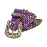 Purple With Studs And Purple Stones Studded Rhinestones Belts