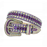 Purple Strap With Multi & Purple Studded Rhinestone Belt