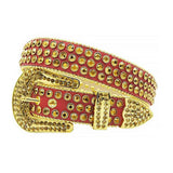 Reddish Gold Strap With Gold Studded Rhinestone Belt