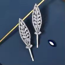 Crystal Rhinestone Hair Pins (Set of 2) - Geometric Hair Clips for Women