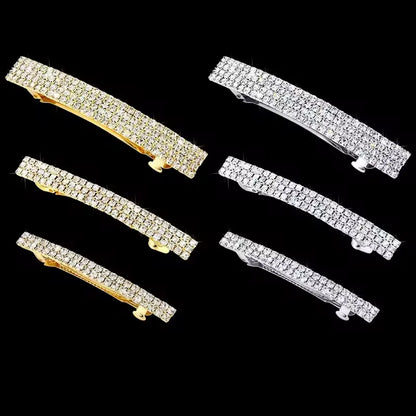Luxury Rhinestone Ponytail Clip for Women - Geometric Crystal Spring Hair Clamp
