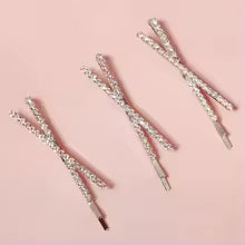 Crystal Rhinestone Hair Pins (Set of 2) - Geometric Hair Clips for Women