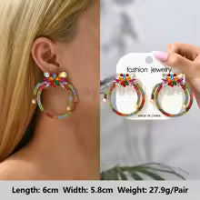 Luxury Colorful Rhinestone Stud Earrings for Women - Shiny Round Party Jewelry Gift