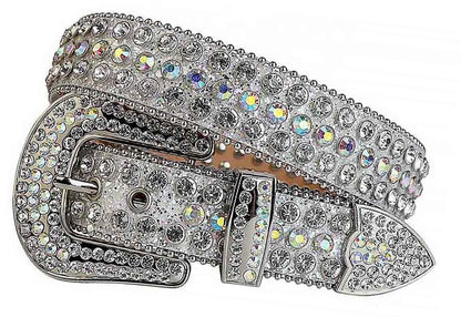 Silver Strap With Crystal Rhinestone Belt