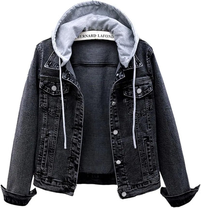 denim jacket with detachable hoodie