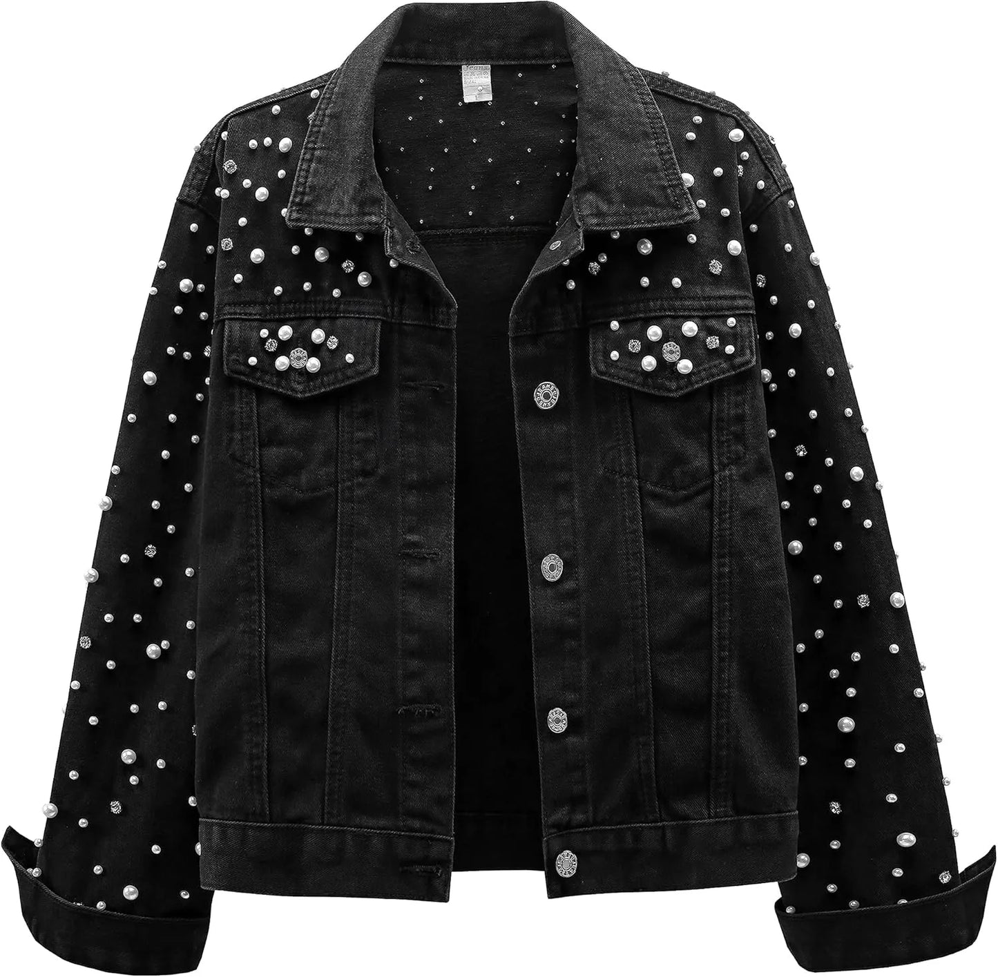 black rhinestone_jean_jacket