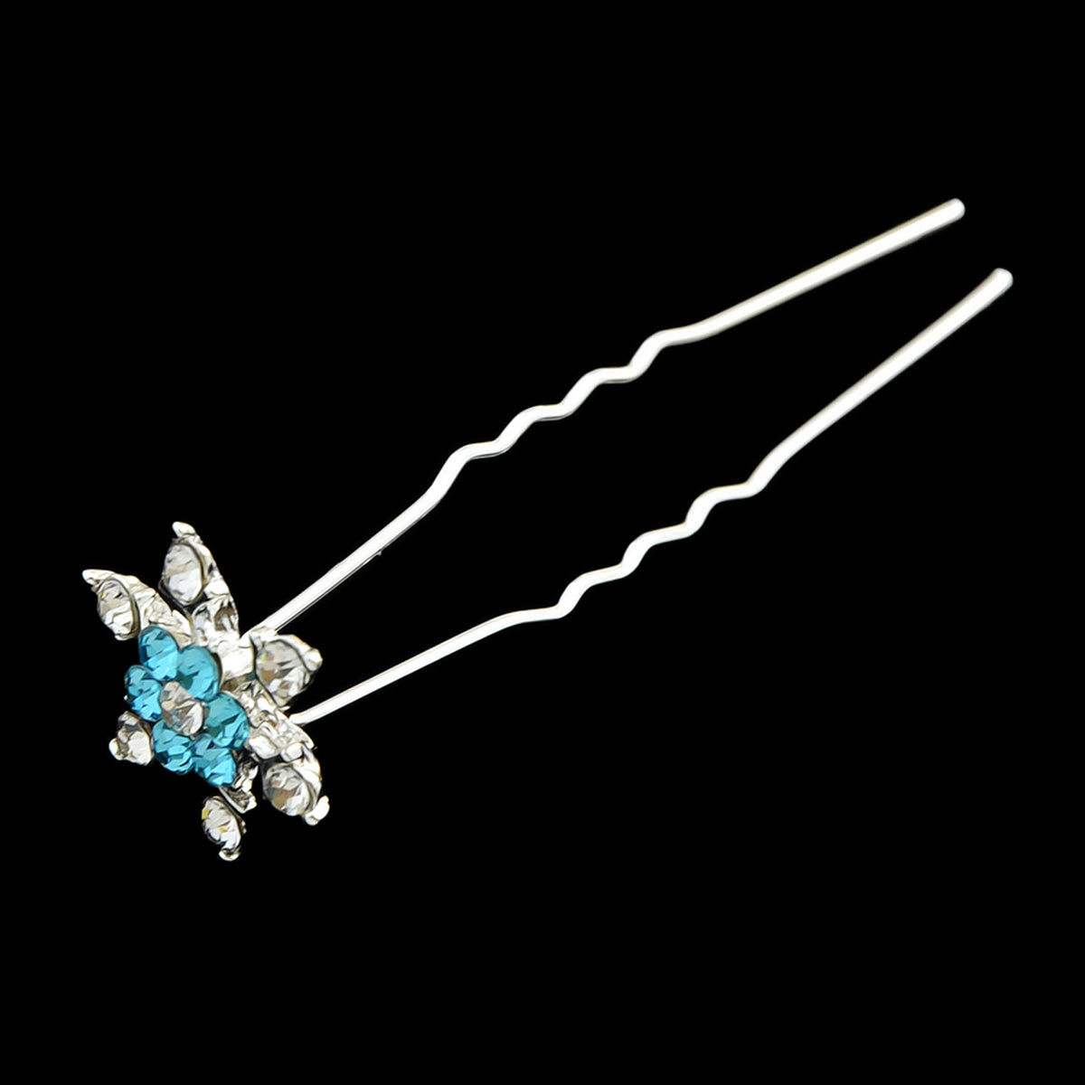 Hair Sticks Styling Transparent Blue Rhinestone Snowflake Hairpins Accessories