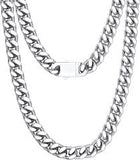 12MM Silver-Plated Miami Cuban Link Chain