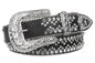 Western Snap On Rhinestone Braided Leather Belt