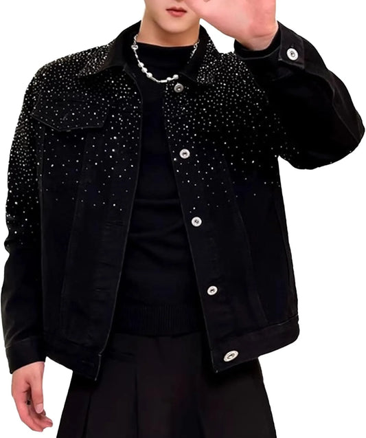 men's rhinestone denim jacket