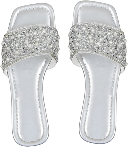 pearl embellished flats