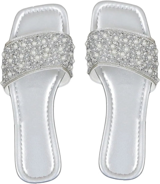 pearl embellished flats