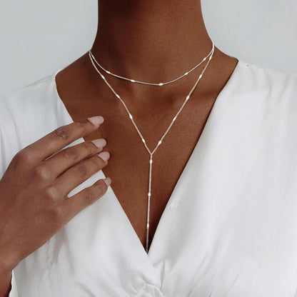 rhinestone lariat necklace
