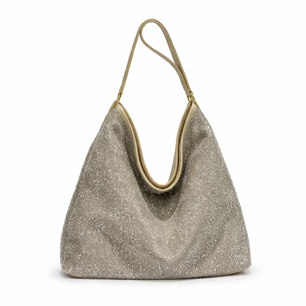 Luxury Rhinestone Diamond Shoulder Bag for Women - Sparkly Tote Bag Large Capacity Party Handbag