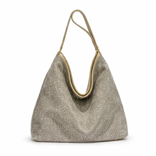 Luxury Rhinestone Diamond Shoulder Bag for Women - Sparkly Tote Bag Large Capacity Party Handbag